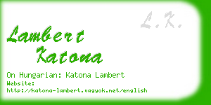 lambert katona business card